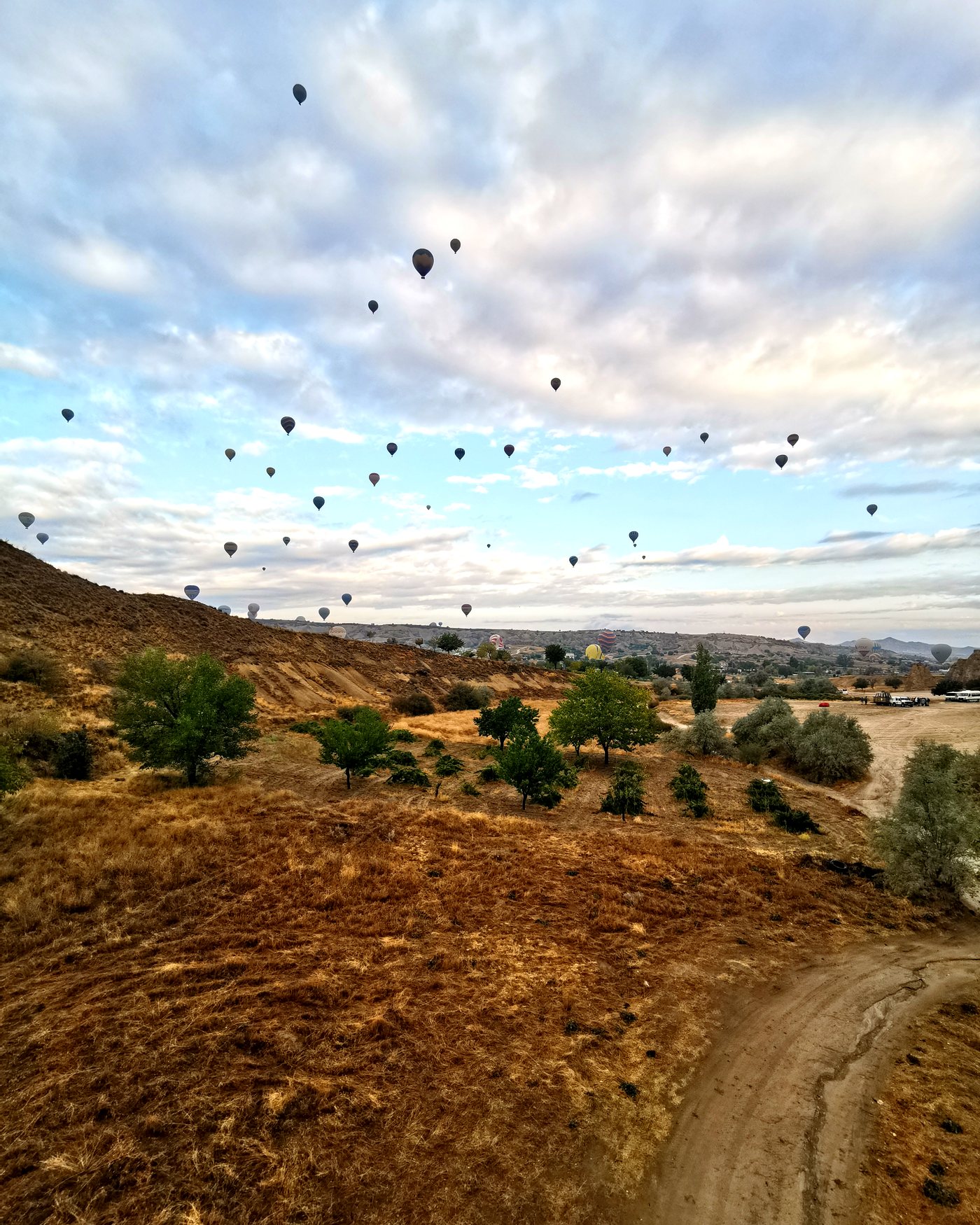 Globos al amanecer sobre Capadocia